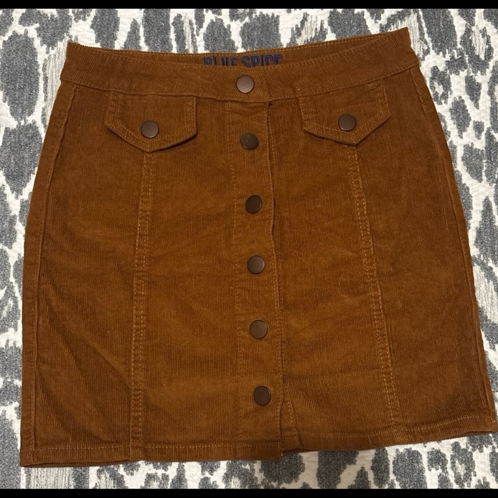 Blue Spice Women's Tan Corduroy Mini Skirt